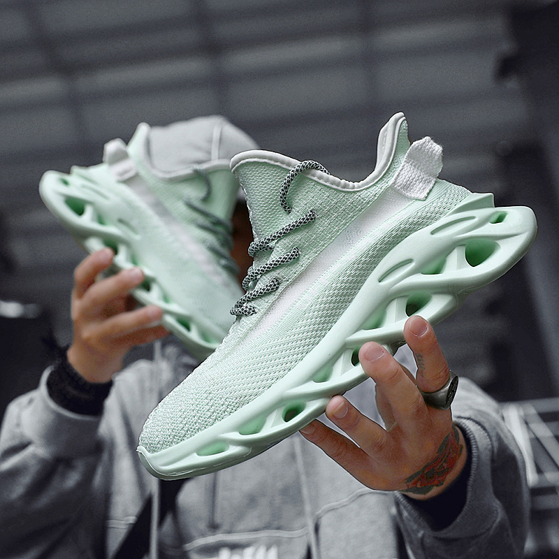 Men's Shoes Spring and Summer New Casual Sports Running Shoes Cross-border Large Size 46 Lightweight Breathable Flying Mesh Coconut Shoes