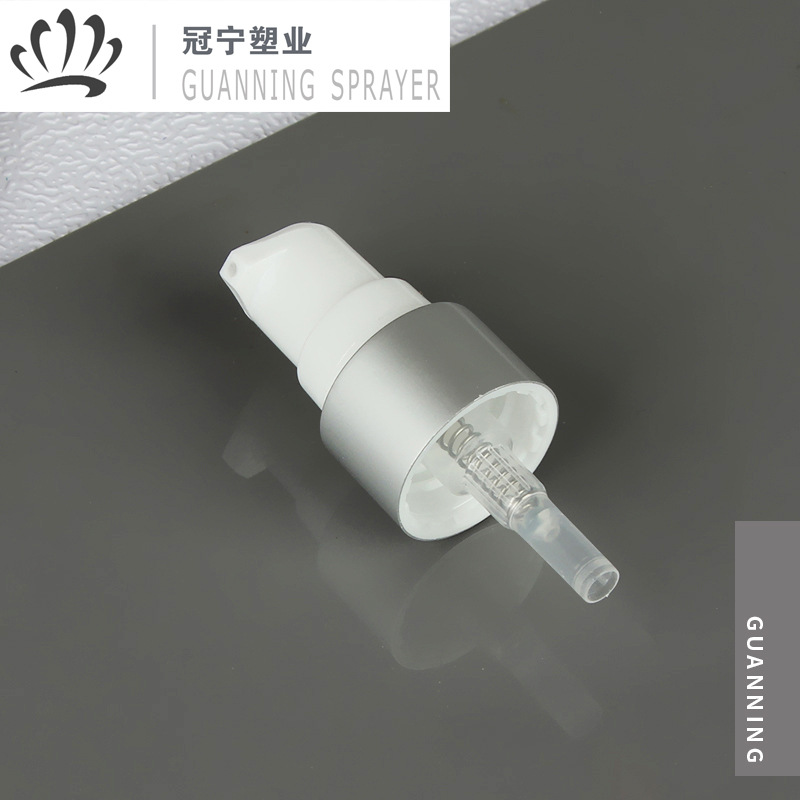 厂家供应内置弹簧白色电化铝泵头 18牙20牙24牙28牙乳液泵头粉泵