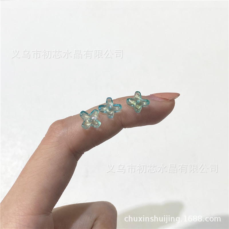 二模チェコ瑠璃小桂花花びら6*8mm十字花ネイルシールdiyアクセサリーヘアピン材料