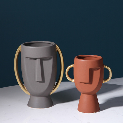 Nordic style avatar face ceramic vase creative simple modern home crafts soft decoration decorations