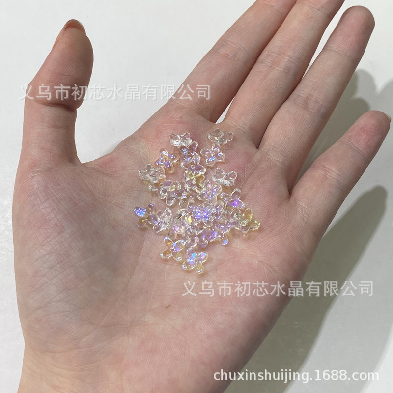 二模チェコ瑠璃小桂花花びら6*8mm十字花ネイルシールdiyアクセサリーヘアピン材料