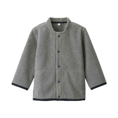 Japanese-style Unbranded Fleece Collar Jacket Sweatshirt Solid Color Spring and Autumn Warm Innerwear for Kids and Toddlers