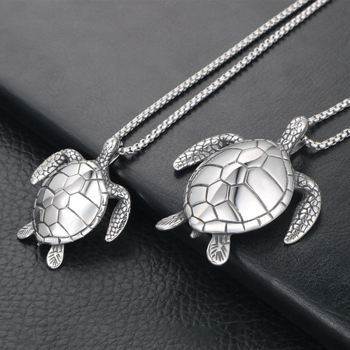 Cross-border supply titanium steel turtle necklace men and women longevity turtle pendant turtle accessories SP817