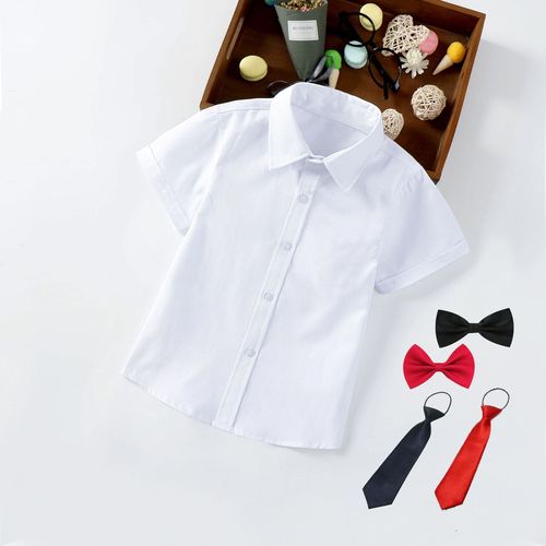 Boys' white short-sleeved shirts Manufacturer Children's white short-sleeved costumes baby boys summer shirts