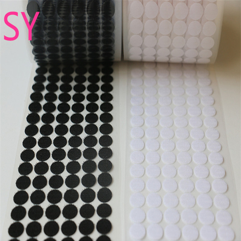 Round adhesive white matte surface polka dot nylon square black and white fuzzies baby Grade A adhesive Velcro