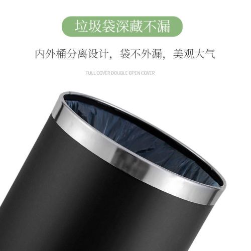 Hotel trash bin, hotel bathroom, fireproof office, KTV flame-retardant round thick lidless guest room trash bin