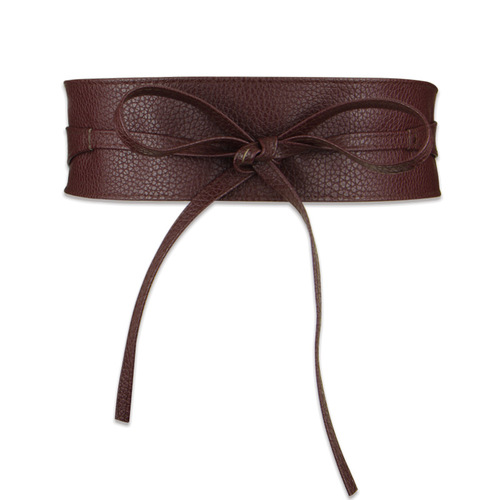 New Decorative Wide Belt for Women, Simple and Versatile Wide Waist Closure Fashion Accessory Belt, with Bow Ties to Match Skirts