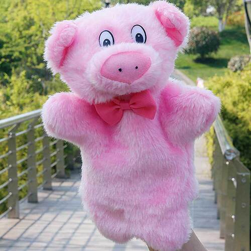 New bow tie bunny hand puppet teaching toy gloves children early education storytelling parent-child comfort plush doll