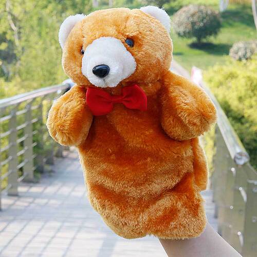 New bow tie bunny hand puppet teaching toy gloves children early education storytelling parent-child comfort plush doll