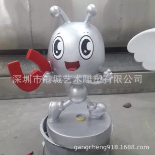 学校幼儿园形象吉祥物卡通蚂蚁玩偶玻璃钢字母公仔蚂蚁福娃娃雕塑