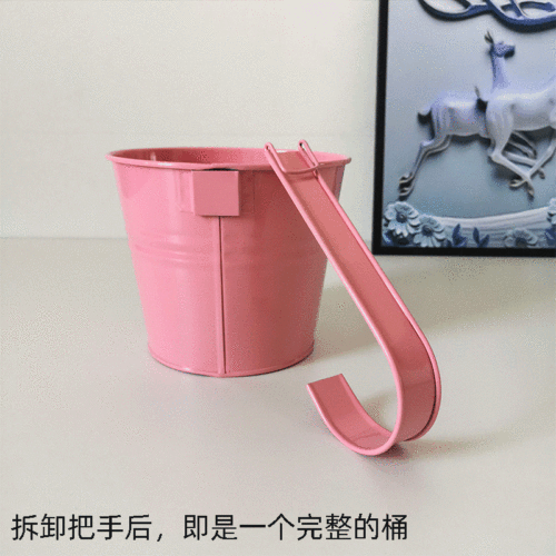 Factory gardening iron bucket balcony hanging hook flower pot small iron bucket metal flower bucket hanging basin colorful hanging bucket