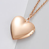 Glossy necklace stainless steel heart-shaped, mirror effect, wholesale, 45cm