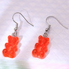 Earrings, retro cartoon colour map, eraser, with little bears, chewy candies