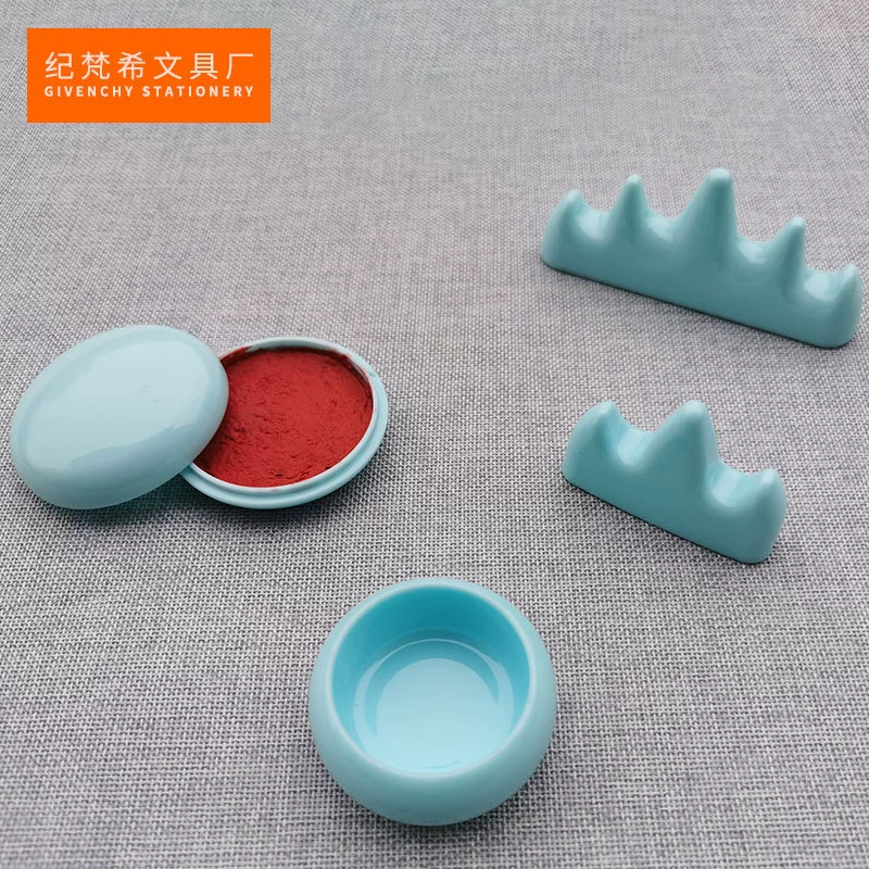 Имитация нефрита имитация керамической Пластиковой ручки мытье трех пальцев Пять пальцев ручка Гора четыре сокровища практика каллиграфии ручка Pad