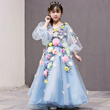 花仙子婚纱裙2024新款女儿童白雪公主钢琴演出主持人礼服蓬蓬纱
