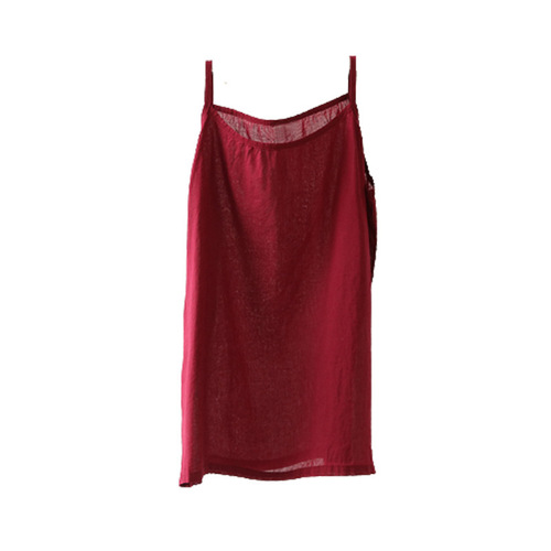 2024 Spring and Summer New Cotton and Linen Women's Clothes Literary Loose Solid Color Versatile Short Bottoming Vest Small Suspenders