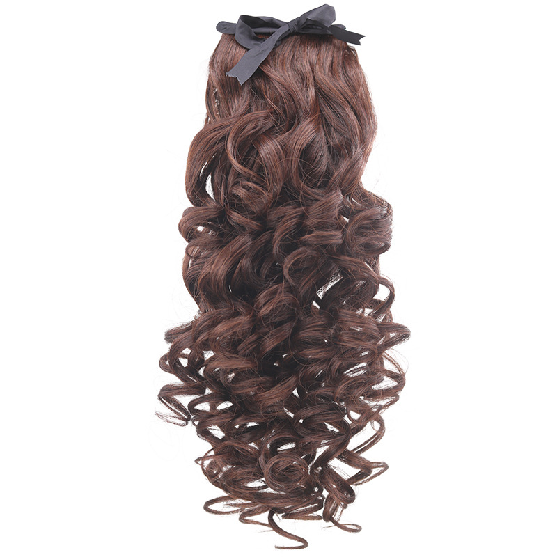 European And American Headband Long Curly Hair Wig Tie-on Style BDJ Women's Ponytail_voghion.com
