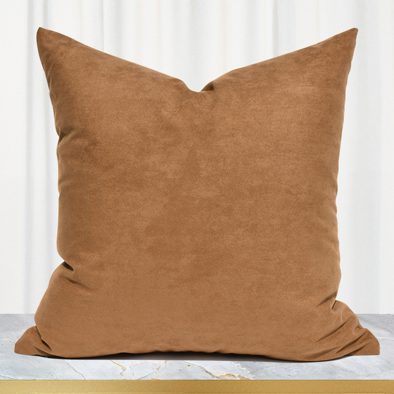 Modern Camel Suede Pillow Case Model Room Soft Decoration Living Room Office Pillow Sofa Cushion Drop Shipping