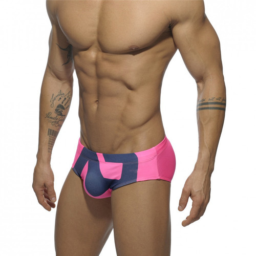 Men's swimsuit fashionable men's briefs European and American sexy swimsuit superfine nylon printed shorts
