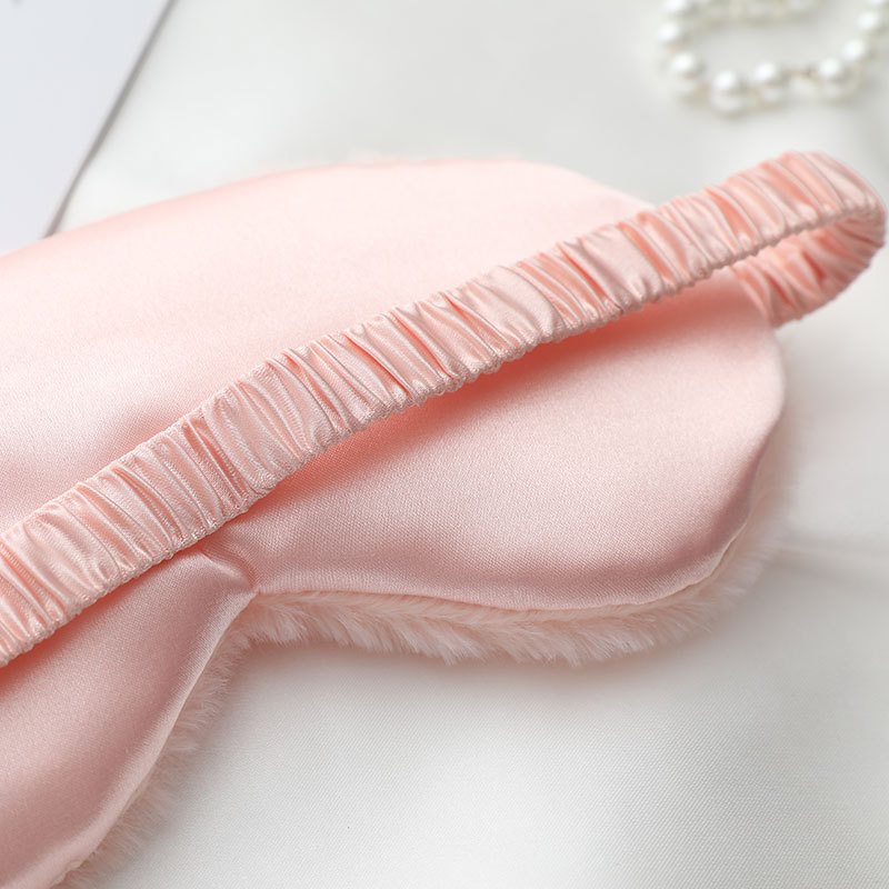 Lindo máscara de ojo de peluche de dibujos animados sombreado sueño máscara de ojo de seda artificial Otoño e Invierno pelusa almuerzo dormir máscara de ojo al por mayor