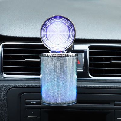 Bolsa de Cenicero del coche luminoso colorido coche aire acondicionado salida de aire Cenicero del coche caja de color embalaje
