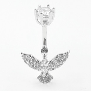 S925 sterling silver belly button ring European and American zircon Eagle belly button nail human body piercing jewelry foreign trade manufacturers wholesale