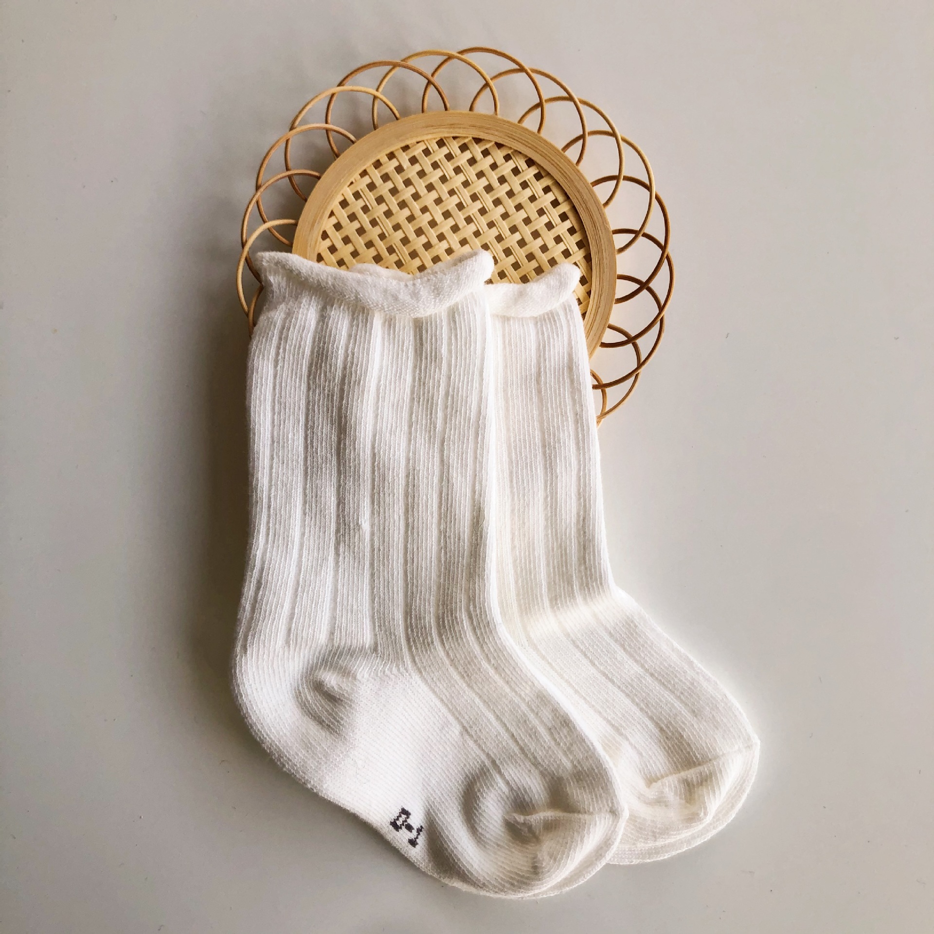 흰색 한국 아기 양말