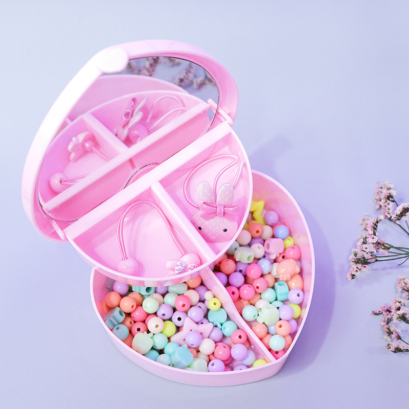 源头厂家爱心镜片收纳盒手提带盖双层塑料包装首饰盒 流行新款