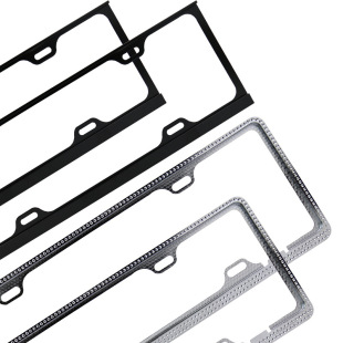 License plate frame new intersection plate frame stainless steel titanium alloy thickened General car plate personality modification