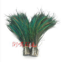 孔雀翎毛边毛孔雀剑翎尾毛30-40cm插花婚庆餐桌家居装饰羽毛