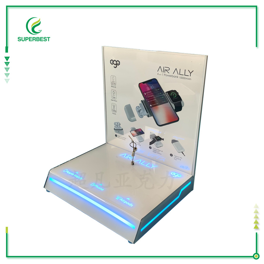 亚克力移动电源无线充电展示架有机玻璃充电宝电子数码展示架