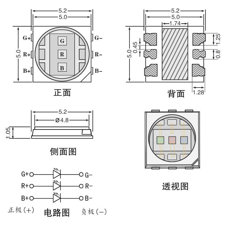 5054RGB�������1.5/3Wȫ��ˮ��ݵ������������һ��Ƭled����