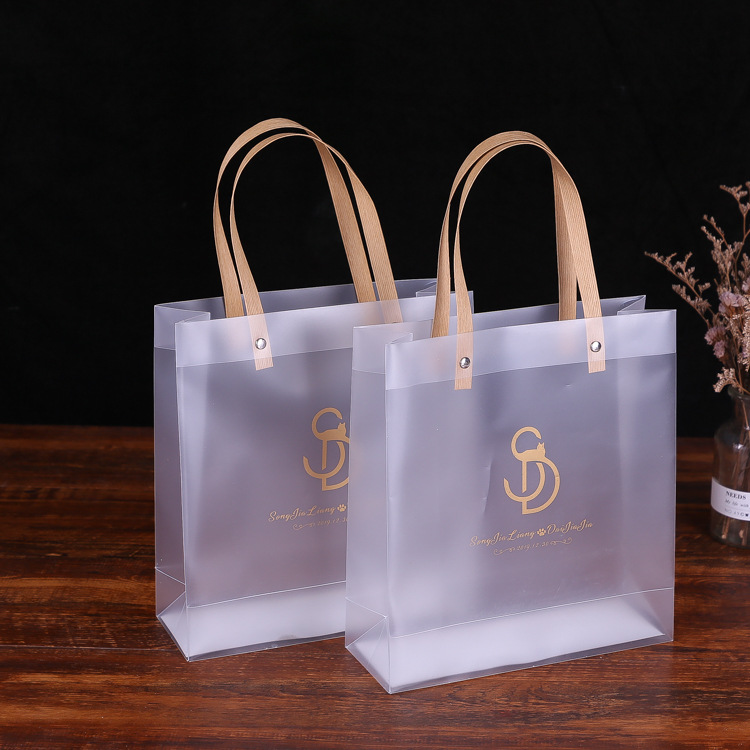 Gift Bag PVC handbag candy pp plastic packaging bag transparent frosted jewelry gift bag hand gift bag