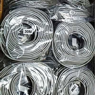 Super five finished Network cable 30 M home monitoring computer router cabinet double head 568B direct network cable foot