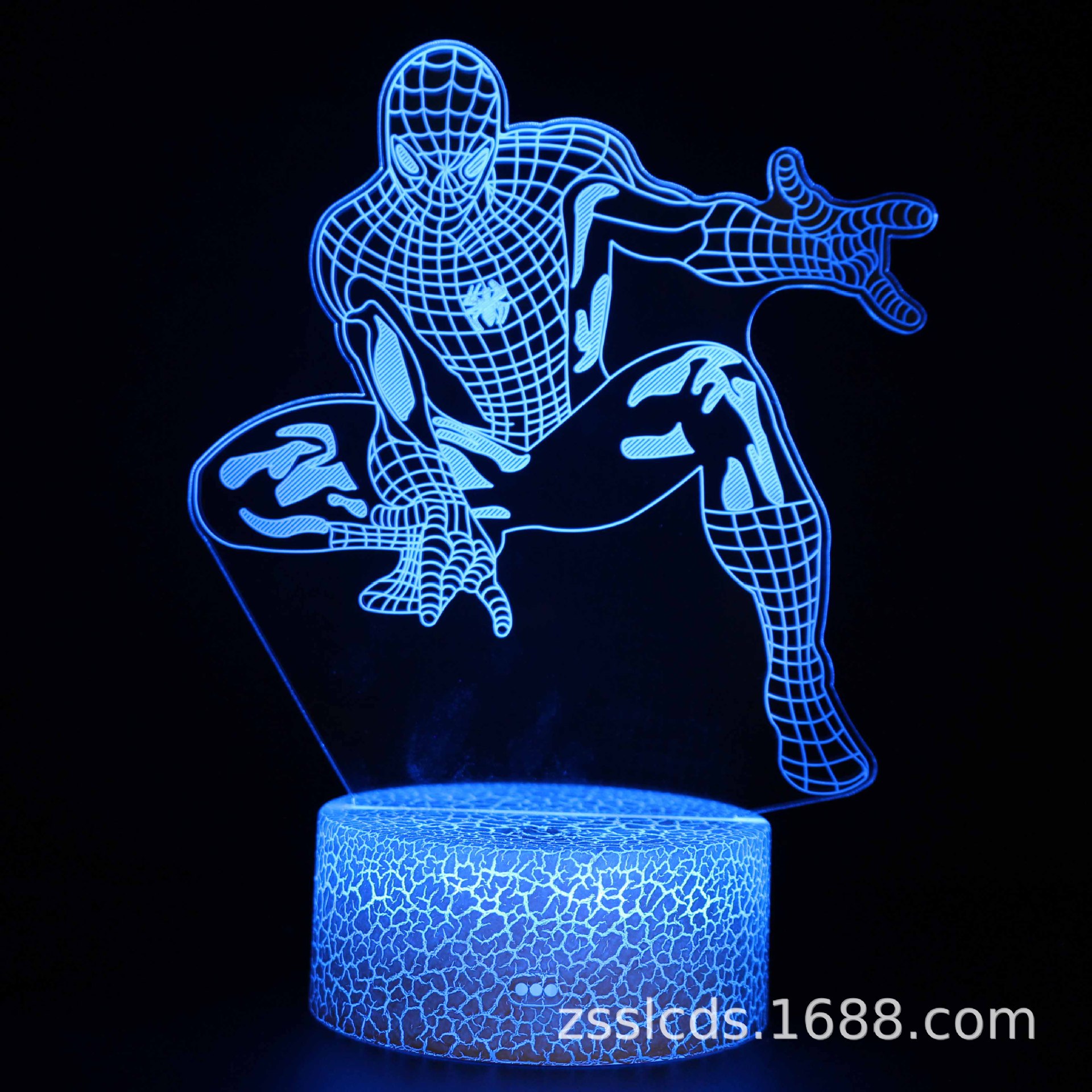 Cruz-frontera Spider-Man serie 3D noche luz creativa USB plug-in colorido noche luz al por mayor LED lámpara de mesa de regalo