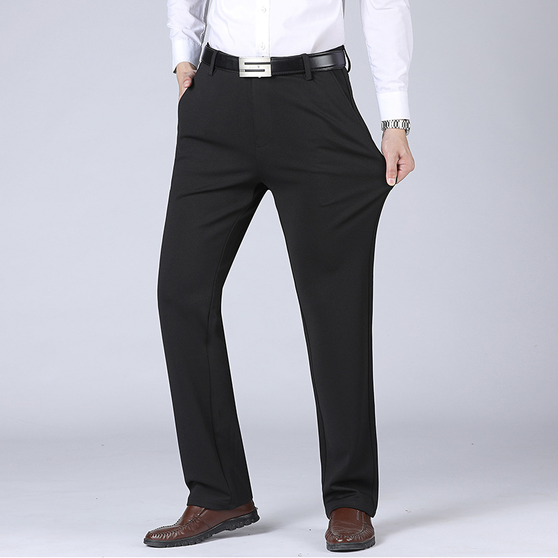 2023 verano nuevos hombres pantalones antiarrugas no planchado estiramiento negocios pantalones casuales pantalones de traje pantalones largos rectos sueltos de los hombres