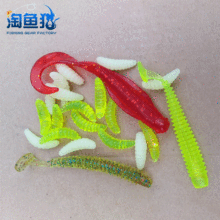 假饵仿生饵路亚软饵假饵仿生饵T尾镰刀尾鱼饵卷尾蛆浮水路亚饵
