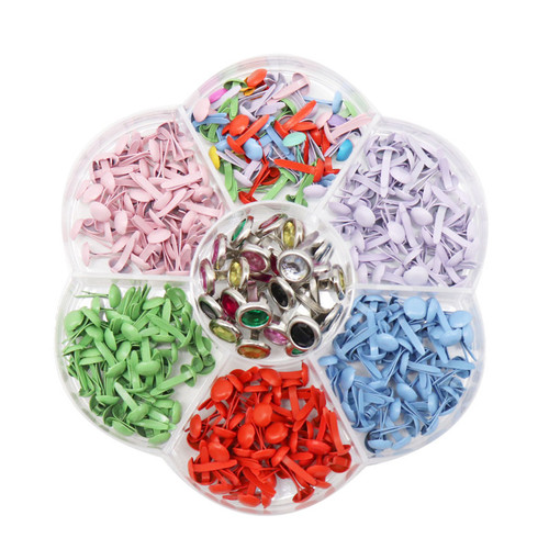 6-12mm mixed metal two-claw nails, colorful two-claw nails, horn mushroom nails, children's handmade DIY materials