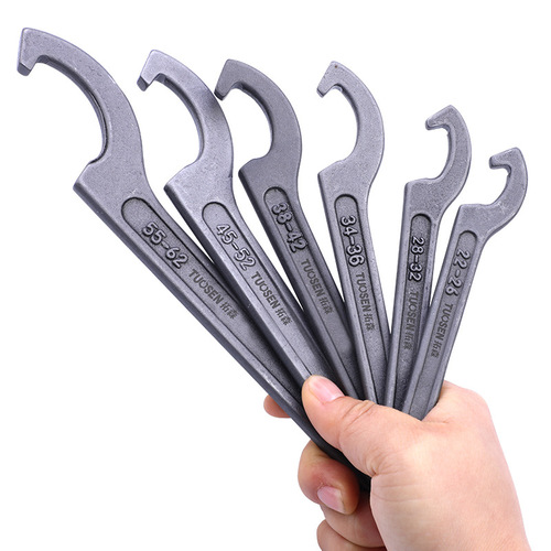 Toson Hook Head Wrench 45-52 Water Meter Cover Hook Shaped Tool Multi-functional 78-85 Water Meter Wrench Crescent Wrench Tooth 