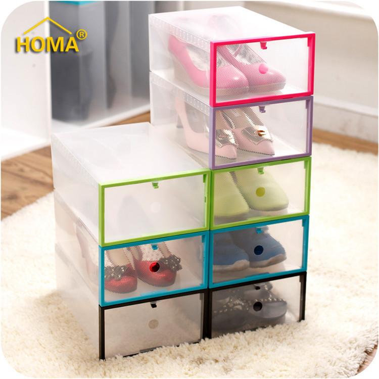 鞋盒厂家 塑料框可折叠收纳盒 加厚男女士框架鞋盒塑料收纳盒批发