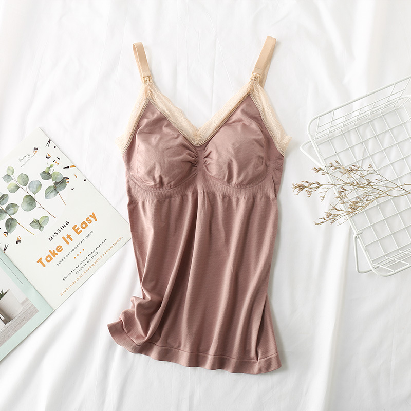 Lace silk postpartum wireless bra for breastfeeding for pregnant to…