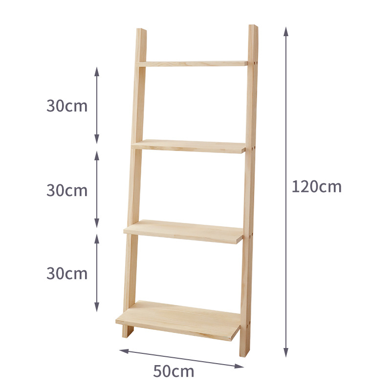 Estante de almacenamiento trapezoidal ins Estante de esquina de la sala de estar de madera maciza Estante de flores de balcón multicapa Estantería de piso simple nórdico image 12
