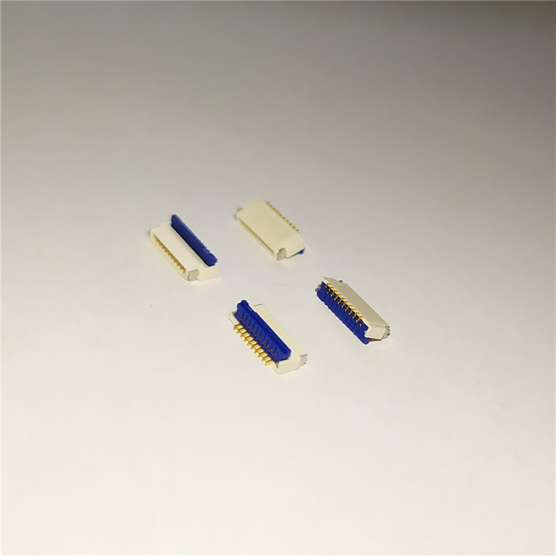 0.5mm间距1.0mm高前插后锁双接触FPC/FFC连接器BOX0510AB,4-10PIN