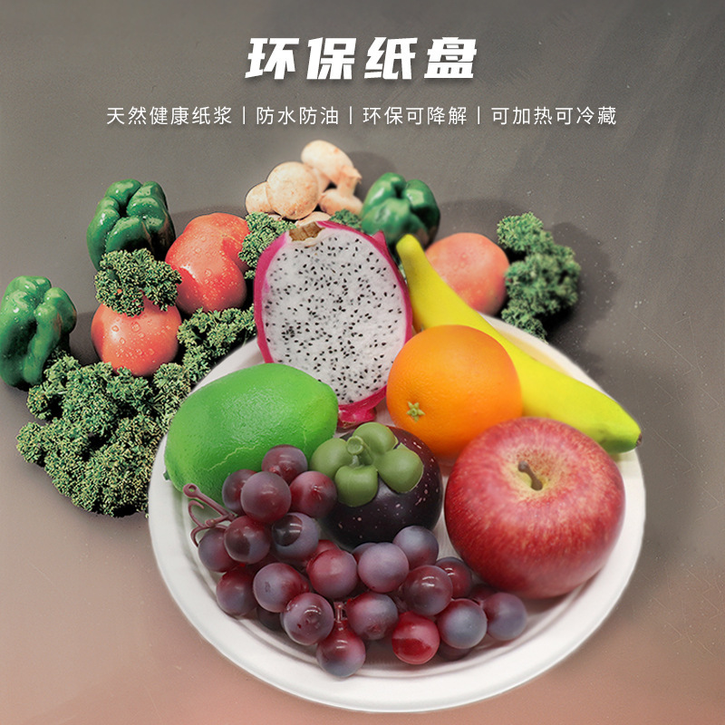 Lunch Box Party Plate Oval Plate Commercial Sugarcane Pulp Paper Plate Food Grade Environmentally Friendly Biodegradable Bento Box