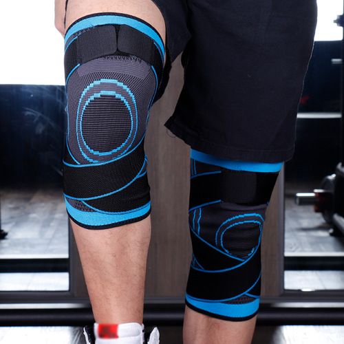 Compression Knee Support with Elastic Bandages, Knitted Breathable Knee Sleeves, Anti-Slip Nylon Bands, 3D Compression Knee Sleeves