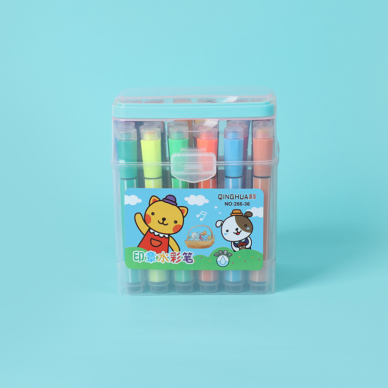 Seal for kindergarten, watercolour, crayons, children's set, Birthday gift, early education