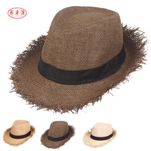 礼帽 男士做旧礼帽 草编帽子 夏季遮阳帽 欧美外贸爵士帽 时装帽
