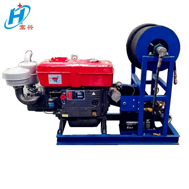宏兴供应41升单缸汽油机驱动移动式高压管道疏通机1535型