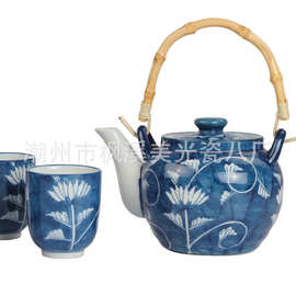 美光烧日本韩国式色釉釉下手彩绘陶瓷茶具、茶具礼品批发 GK-0067