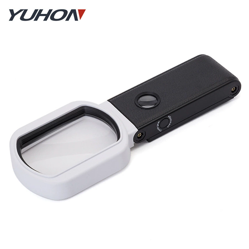 Внешний USB-источник питания 10 раз 25 раз старый ручной Настольный складной квадратный увеличительное стекло светодиодный детектор денег
